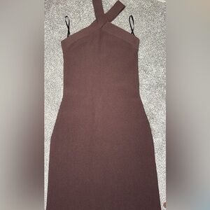 Babaton brown Ribbed Dress